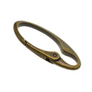 2 Pieces Zinc Alloy Oval Carabiner Spring Snap Open Clips Hook Keychain Keyring Buckle Antique Bronze DIY Accessories - 75x 25mm