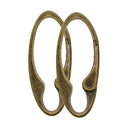 2 Pieces Zinc Alloy Oval Carabiner Spring Snap Open Clips Hook Keychain Keyring Buckle Antique Bronze DIY Accessories - 75x 25mm