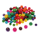 100 Pieces Wholesale 8mm - 14mm Dyed Painted Wood Beads Round Loose Wooden Bead Ball for Jewelry Making Craft DIY Macrame Bracelet Necklace Mix Colors