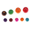 100 Pieces Wholesale 8mm - 14mm Dyed Painted Wood Beads Round Loose Wooden Bead Ball for Jewelry Making Craft DIY Macrame Bracelet Necklace Mix Colors