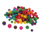 100 Pieces Wholesale 8mm - 14mm Dyed Painted Wood Beads Round Loose Wooden Bead Ball for Jewelry Making Craft DIY Macrame Bracelet Necklace Mix Colors