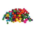 100 Pieces Wholesale 8mm - 14mm Dyed Painted Wood Beads Round Loose Wooden Bead Ball for Jewelry Making Craft DIY Macrame Bracelet Necklace Mix Colors