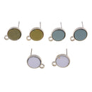 6 Pieces Earrings Ear Studs Pins with Loop Earring Findings for Jewelry Making DIY Womens Earrings 10mm