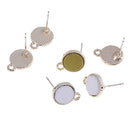 6 Pieces Earrings Ear Studs Pins with Loop Earring Findings for Jewelry Making DIY Womens Earrings 10mm