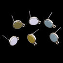 6 Pieces Earrings Ear Studs Pins with Loop Earring Findings for Jewelry Making DIY Womens Earrings 10mm