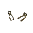 Pack of 20 Antique Bronze Pendant Bail 12mm Pinch Bail Connectors Brass Plated Jewelry Findings DIY Necklace Accessories