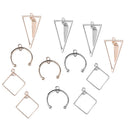 12 Pieces Fashion Simple Geometric Figures Earrings Pendants Accessories For DIY Handmade And Jewelry Findings Charms fit Earring Necklace Crafts