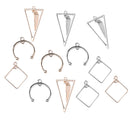 12 Pieces Fashion Simple Geometric Figures Earrings Pendants Accessories For DIY Handmade And Jewelry Findings Charms fit Earring Necklace Crafts
