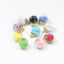 10 Pieces 16mm Colorful Transparent Glass Ball Star Charms Pendant Finding for Hair Jewelry Accessories Earring Necklace Crafts Charms