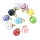 10 Pieces 16mm Colorful Transparent Glass Ball Star Charms Pendant Finding for Hair Jewelry Accessories Earring Necklace Crafts Charms