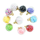 10 Pieces 16mm Colorful Transparent Glass Ball Star Charms Pendant Finding for Hair Jewelry Accessories Earring Necklace Crafts Charms