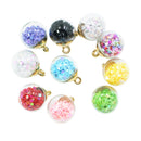10 Pieces 16mm Colorful Transparent Glass Ball Star Charms Pendant Finding for Hair Jewelry Accessories Earring Necklace Crafts Charms