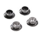 20 Pieces Tibetan Silver Flatback Pendants Charms for Jewelry Making DIY Accessory Coffee Cup Antique Style Metal Charms Crafting Pendants