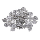 52 Pieces Antique Silver Tone Round 26 Alphabet English Letters Charms Pendants for DIY Jewelry Making Crafting Fit Necklace Bracelet Spacers Dangle Beads