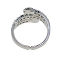 1pcs Silver Rhinestone Ring with Pearl Base Adjustable Ring for Jewelry DIY