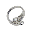 1pcs Silver Rhinestone Ring with Pearl Base Adjustable Ring for Jewelry DIY