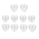 10 Pieces Heat-Resistant Clear Plastic Tea Light Container Cups Love Heart Candle Mold Handmade Wedding Decor Candles Craft Mold Tools