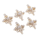 5 Piece Alloy Pearl Cross Shape Pendants Charms Jewelry Making Findings for DIY Necklace Bracelet Earrings Craft 22mm