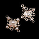 5 Piece Alloy Pearl Cross Shape Pendants Charms Jewelry Making Findings for DIY Necklace Bracelet Earrings Craft 22mm