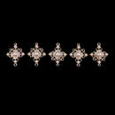 5 Piece Alloy Pearl Cross Shape Pendants Charms Jewelry Making Findings for DIY Necklace Bracelet Earrings Craft 22mm