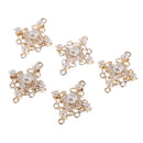 5 Piece Alloy Pearl Cross Shape Pendants Charms Jewelry Making Findings for DIY Necklace Bracelet Earrings Craft 22mm