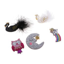 5 Pieces Lovely Fabric Patches Iron on Sew on Glitter Applique fit Dress Handbag Shoes Clothing DIY Scrapbooking Decoration Craft Patch