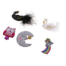 5 Pieces Lovely Fabric Patches Iron on Sew on Glitter Applique fit Dress Handbag Shoes Clothing DIY Scrapbooking Decoration Craft Patch