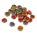30 Pieces 14mm Flat Round Ceramic Porcelain Beads Flower Round Beads Exquisite Decal Spacer Beads Charms for Jewelry Making Necklace Bracelet