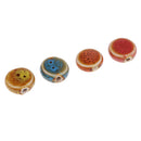 30 Pieces 14mm Flat Round Ceramic Porcelain Beads Flower Round Beads Exquisite Decal Spacer Beads Charms for Jewelry Making Necklace Bracelet
