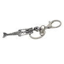 Tibetan Silver Halloween Steam Punk Mermaid Skeleton Skull Charms with Lobster Clasp Jewelry Making Pendants Findings for DIY Keychain Key Ring Keyring