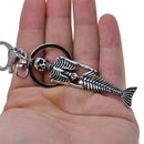 Tibetan Silver Halloween Steam Punk Mermaid Skeleton Skull Charms with Lobster Clasp Jewelry Making Pendants Findings for DIY Keychain Key Ring Keyring