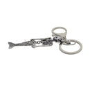 Tibetan Silver Halloween Steam Punk Mermaid Skeleton Skull Charms with Lobster Clasp Jewelry Making Pendants Findings for DIY Keychain Key Ring Keyring