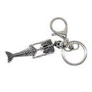 Tibetan Silver Halloween Steam Punk Mermaid Skeleton Skull Charms with Lobster Clasp Jewelry Making Pendants Findings for DIY Keychain Key Ring Keyring