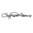 Tibetan Silver Halloween Steam Punk Mermaid Skeleton Skull Charms with Lobster Clasp Jewelry Making Pendants Findings for DIY Keychain Key Ring Keyring