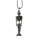 Halloween Alloy Beaded Chain Necklace with Mermaid Skeleton Pendant Charms Fashion Jewelry Men Women Necklace Tibetan Silver