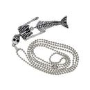 Halloween Alloy Beaded Chain Necklace with Mermaid Skeleton Pendant Charms Fashion Jewelry Men Women Necklace Tibetan Silver