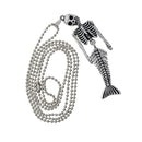 Halloween Alloy Beaded Chain Necklace with Mermaid Skeleton Pendant Charms Fashion Jewelry Men Women Necklace Tibetan Silver
