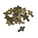 20 Pieces Antique Bronze Cross Pendant Trays Blanks Cameo Cabochon Settings