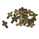 20 Pieces Antique Bronze Cross Pendant Trays Blanks Cameo Cabochon Settings