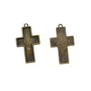 20 Pieces Antique Bronze Cross Pendant Trays Blanks Cameo Cabochon Settings