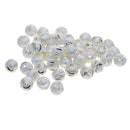 50 Pcs Hollowed Engraved Beads Jewelry Making Accessories DIY Craft Suppliers Round Brightly Color with Leaf on Surface 8MM