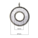 20 Pieces Vintage Round Flower Donut Blank Cabochon Charms Beads Bezel Settings Tray DIY Pendant Base Jewelry Making Findings 27mm