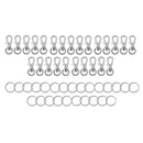 50 Sets Silver Plated Metal Swivel Lobster Clasps Lanyard Snap Hook Lobster Clasp Clip with Key Rings Jewelry Findings Clasps for DIY Key Rings Crafts