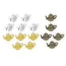 15pcs Multicolor Teapot Word Plate Charms Pendants Garment Bags Accessories