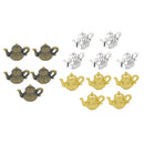 15pcs Multicolor Teapot Word Plate Charms Pendants Garment Bags Accessories
