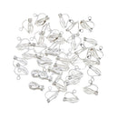 50 Pieces Silver White Plated Brass Clip-on Earring Blanks Converter Findings Non-Pierced Earring DIY Woman Girls Jewelry Findings 12mm