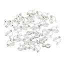 50 Pieces Silver White Plated Brass Clip-on Earring Blanks Converter Findings Non-Pierced Earring DIY Woman Girls Jewelry Findings 12mm