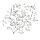 50 Pieces Silver White Plated Brass Clip-on Earring Blanks Converter Findings Non-Pierced Earring DIY Woman Girls Jewelry Findings 12mm