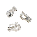 50 Pieces Silver White Plated Brass Clip-on Earring Blanks Converter Findings Non-Pierced Earring DIY Woman Girls Jewelry Findings 12mm