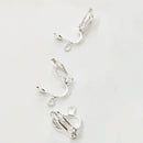 50 Pieces Silver White Plated Brass Clip-on Earring Blanks Converter Findings Non-Pierced Earring DIY Woman Girls Jewelry Findings 12mm